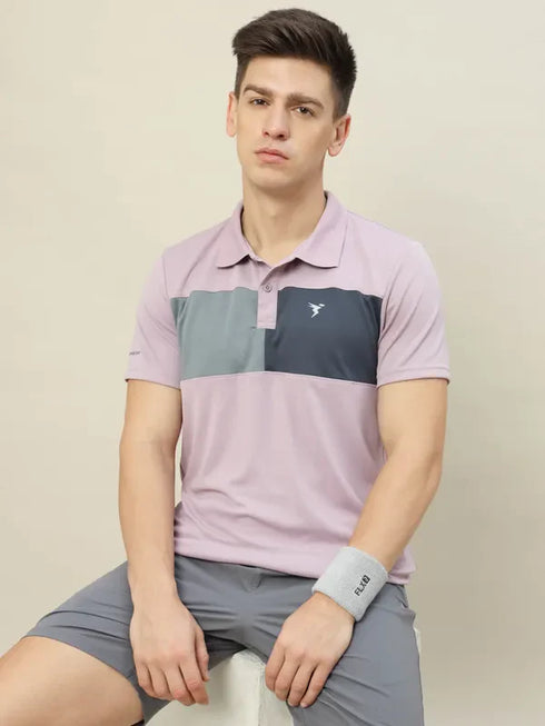 Men Colorblock Slim Fit Polo T-shirt with TECHNO COOL+