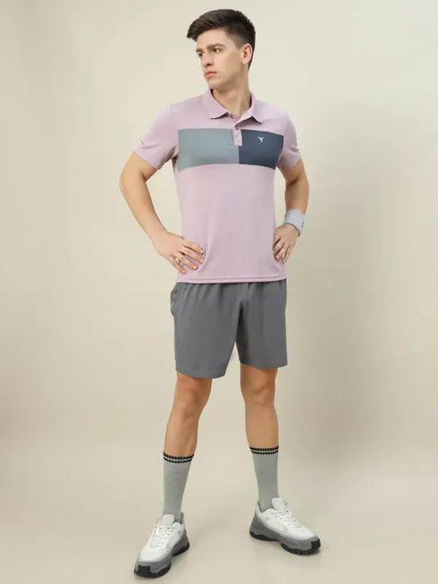 Men Colorblock Slim Fit Polo T-shirt with TECHNO COOL+