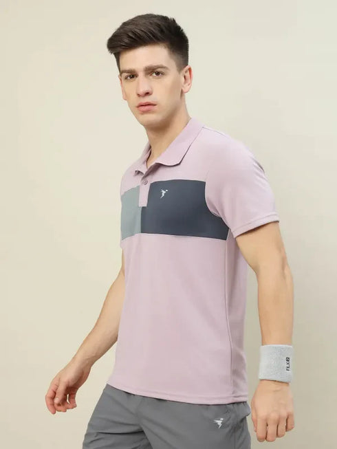 Men Colorblock Slim Fit Polo T-shirt with TECHNO COOL+