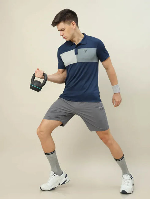 Men Colorblock Slim Fit Polo T-shirt with TECHNO COOL+