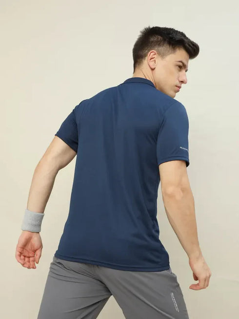 Men Colorblock Slim Fit Polo T-shirt with TECHNO COOL+