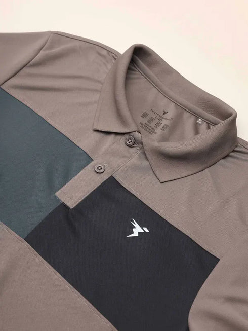 Men Colorblock Slim Fit Polo T-shirt with TECHNO COOL+