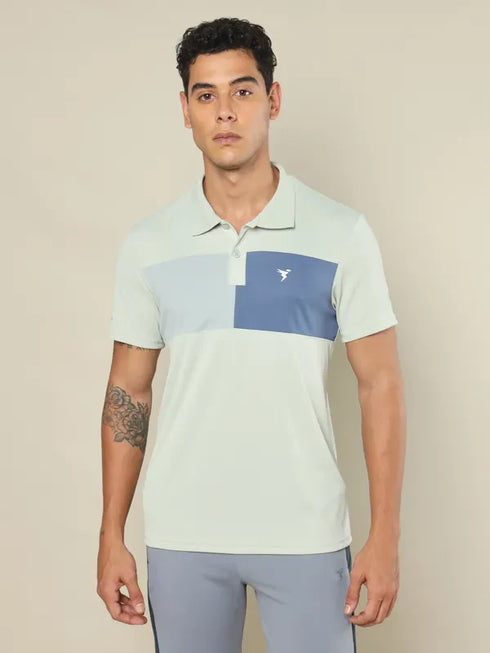 Men Colorblock Slim Fit Polo T-shirt with TECHNO COOL+