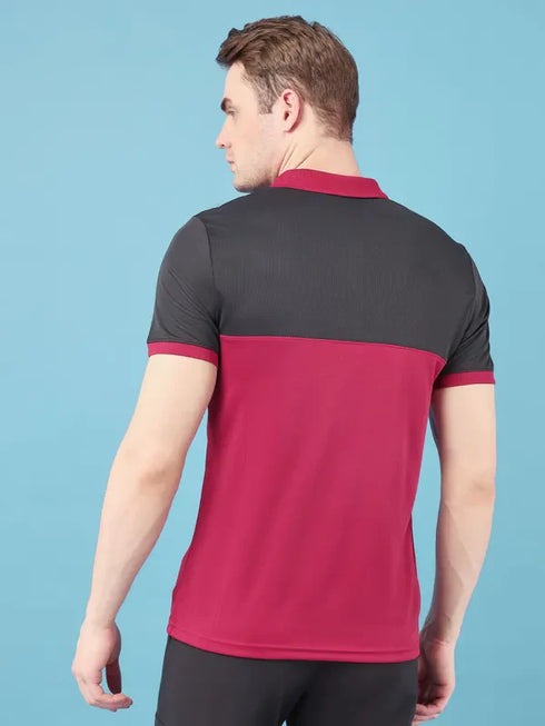 Men Colorblock Slim Fit Polo T-shirt with TECHNO COOL+