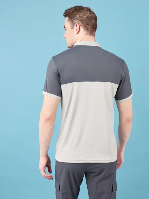 Men Colorblock Slim Fit Polo T-shirt with TECHNO COOL+