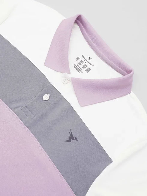 Men Colorblock Slim Fit Polo T-shirt with TECHNO COOL+