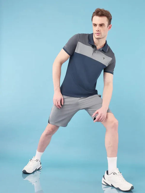 Men Colorblock Slim Fit Polo T-shirt with TECHNO COOL+