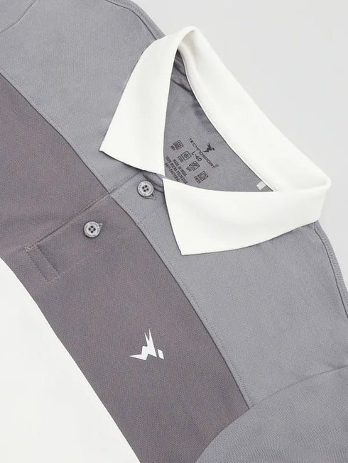 Men Colorblock Slim Fit Polo T-shirt with TECHNO COOL+
