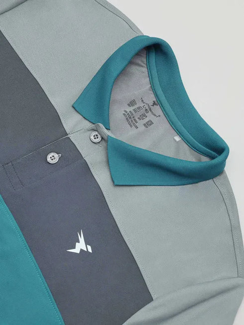 Men Colorblock Slim Fit Polo T-shirt with TECHNO COOL+