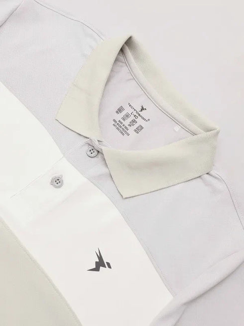 Men Colorblock Slim Fit Polo T-shirt with TECHNO COOL+