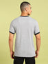Men Cubic Melange Slim Fit Round Neck Sports T-shirt with DOUBLE COOL
