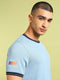 Men Cubic Melange Slim Fit Round Neck Sports T-shirt with DOUBLE COOL