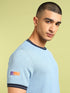 Men Cubic Melange Slim Fit Round Neck Sports T-shirt with DOUBLE COOL