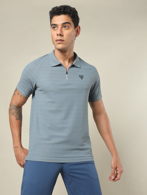 Men Self Design Regular Fit Combo of 2 Polo T-shirt