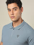Men Self Design Regular Fit Combo of 2 Polo T-shirt