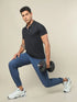 Men Self Design Regular Fit Polo T-shirt with MATPIQ