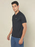 Men Self Design Regular Fit Polo T-shirt with MATPIQ