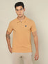 Men Self Design Regular Fit Polo T-shirt with MATPIQ