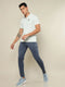 Men Self Design Regular Fit Polo T-shirt with MATPIQ