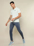 Men Self Design Regular Fit Polo T-shirt with MATPIQ