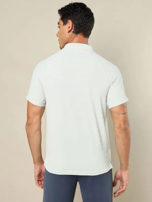 Men Self Design Regular Fit Polo T-shirt with MATPIQ