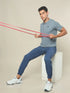 Men Self Design Regular Fit Polo T-shirt with MATPIQ