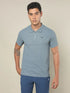 Men Self Design Regular Fit Polo T-shirt with MATPIQ