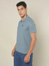Men Self Design Regular Fit Polo T-shirt with MATPIQ