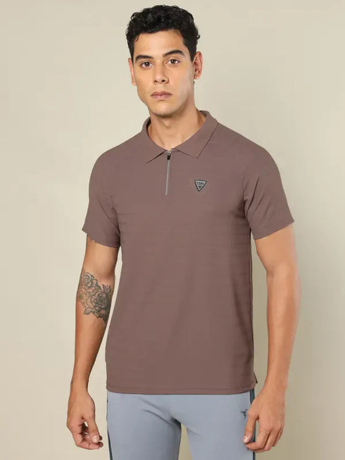 Men Self Design Regular Fit Combo of 2 Polo T-shirt