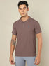 Men Self Design Regular Fit Polo T-shirt with MATPIQ