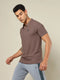 Men Self Design Regular Fit Polo T-shirt with MATPIQ