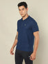 Men Self Design Regular Fit Polo T-shirt with MATPIQ