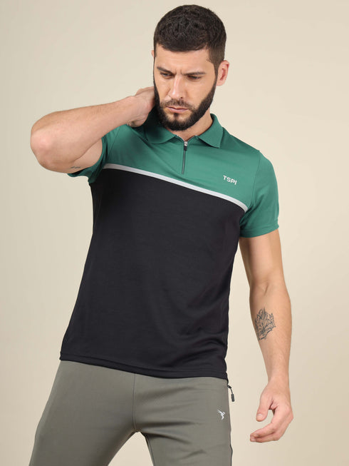 Men Colorblock Slim Fit Polo T-shirt with TECHNO COOL+ (Pack of 2)