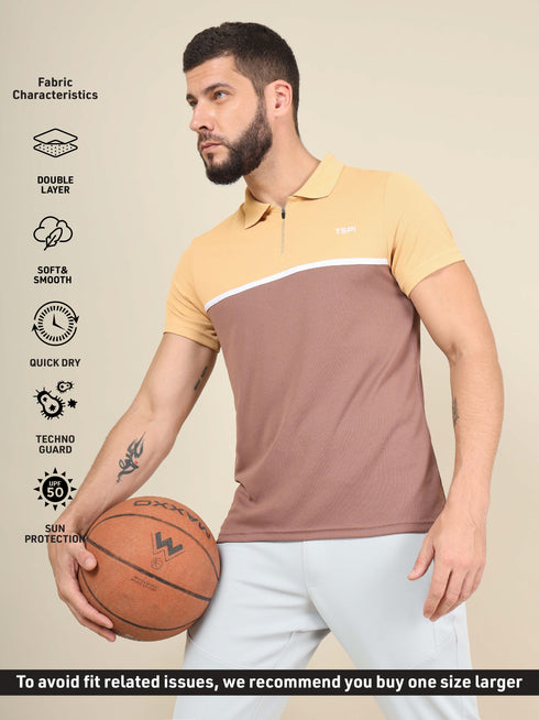 Men Colorblock Slim Fit Polo T-shirt with TECHNO COOL+ (Pack of 2)