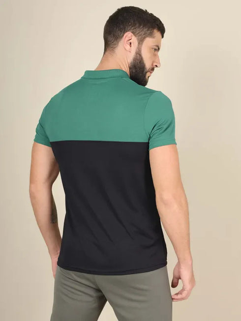 Men Colorblock Slim Fit Polo T-shirt with TECHNO COOL+