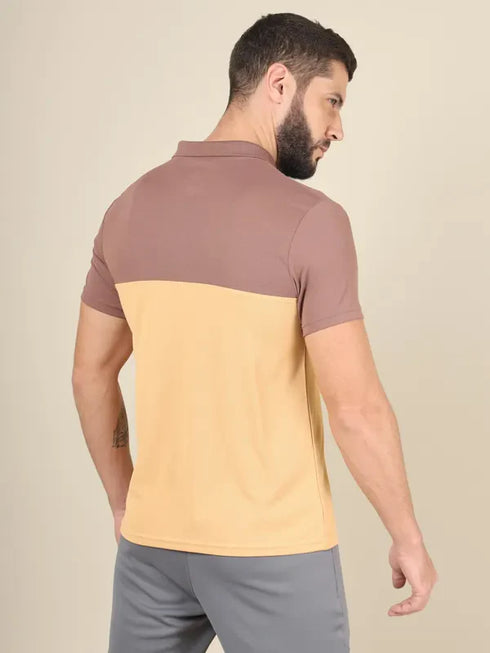 Men Colorblock Slim Fit Polo T-shirt with TECHNO COOL+