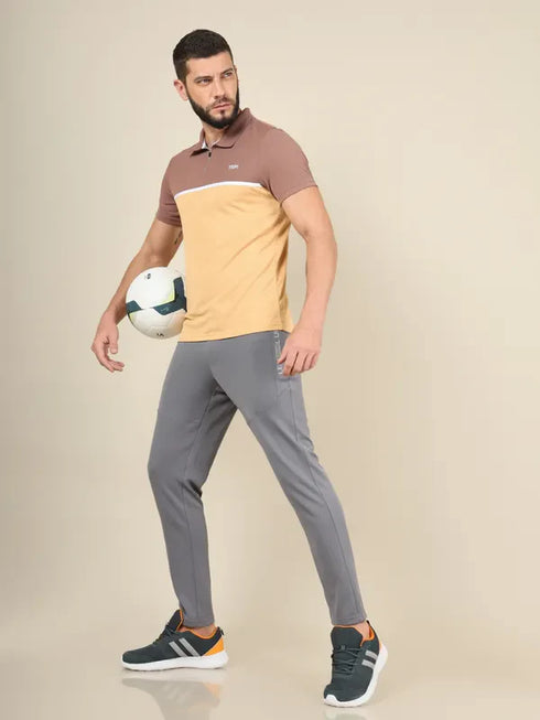 Men Colorblock Slim Fit Polo T-shirt with TECHNO COOL+