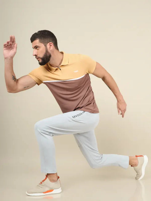 Men Colorblock Slim Fit Polo T-shirt with TECHNO COOL+