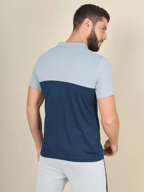 Men Colorblock Slim Fit Polo T-shirt with TECHNO COOL+