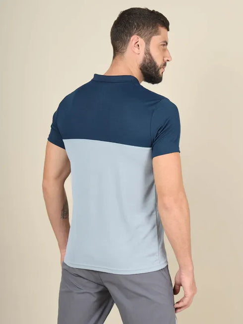 Men Colorblock Slim Fit Polo T-shirt with TECHNO COOL+