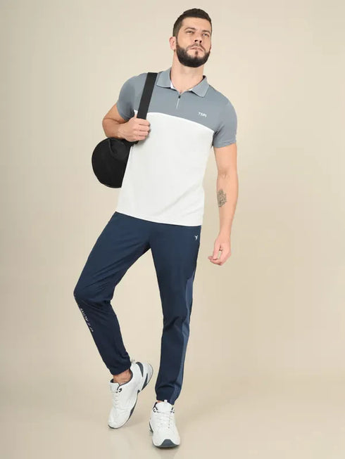 Men Colorblock Slim Fit Polo T-shirt with TECHNO COOL+