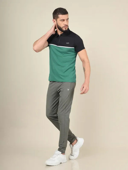 Men Colorblock Slim Fit Polo T-shirt with TECHNO COOL+