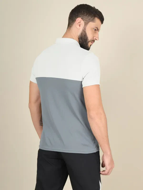 Men Colorblock Slim Fit Polo T-shirt with TECHNO COOL+