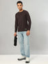 Men Self Design Slim Fit Henley Neck T-shirt with MATPIQ