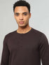 Men Self Design Slim Fit Henley Neck T-shirt with MATPIQ