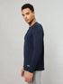Men Self Design Slim Fit Henley Neck T-shirt with MATPIQ