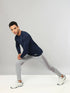 Men Self Design Slim Fit Henley Neck T-shirt with MATPIQ