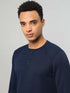 Men Self Design Slim Fit Henley Neck T-shirt with MATPIQ