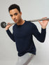 Men Self Design Slim Fit Henley Neck T-shirt with MATPIQ