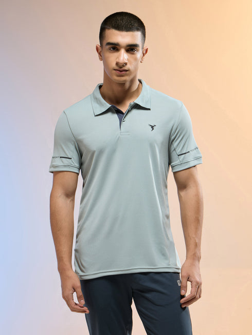 Men Solid Slim Fit Polo T-shirt with TECHNO COOL+